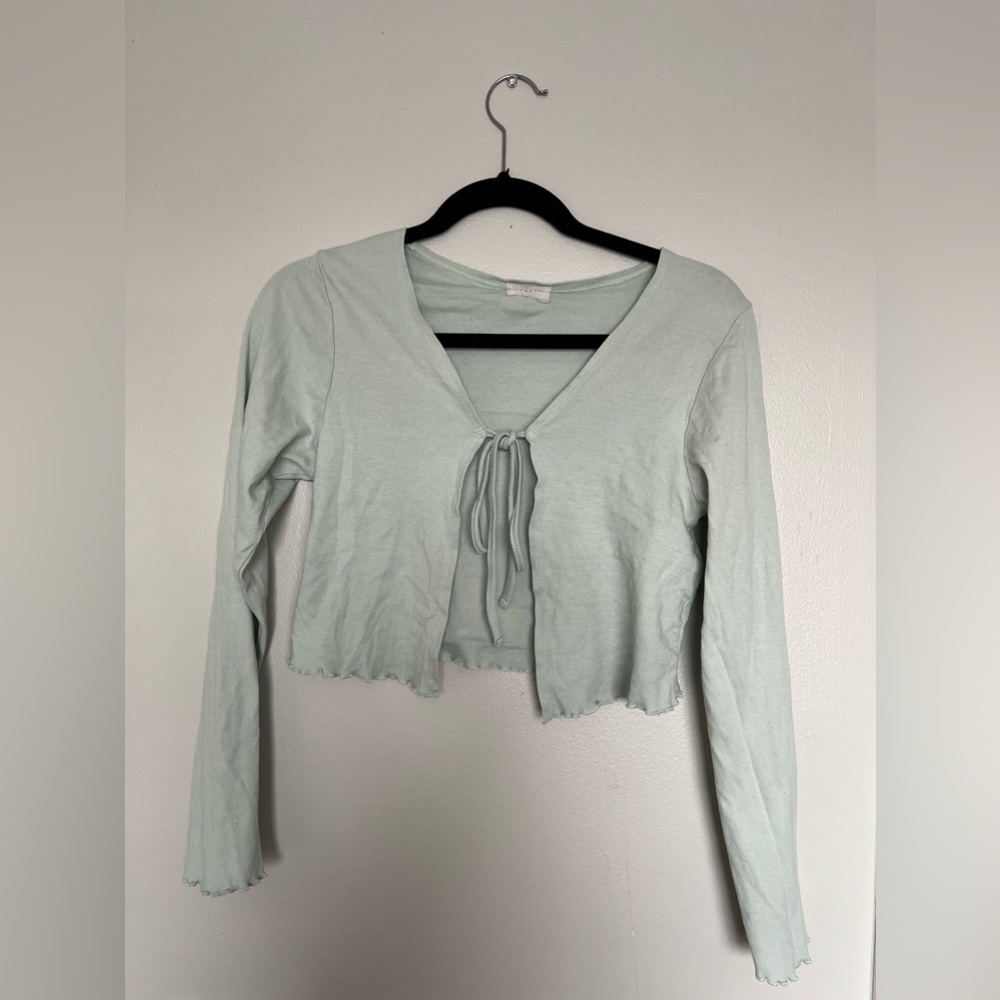 Green front tie top